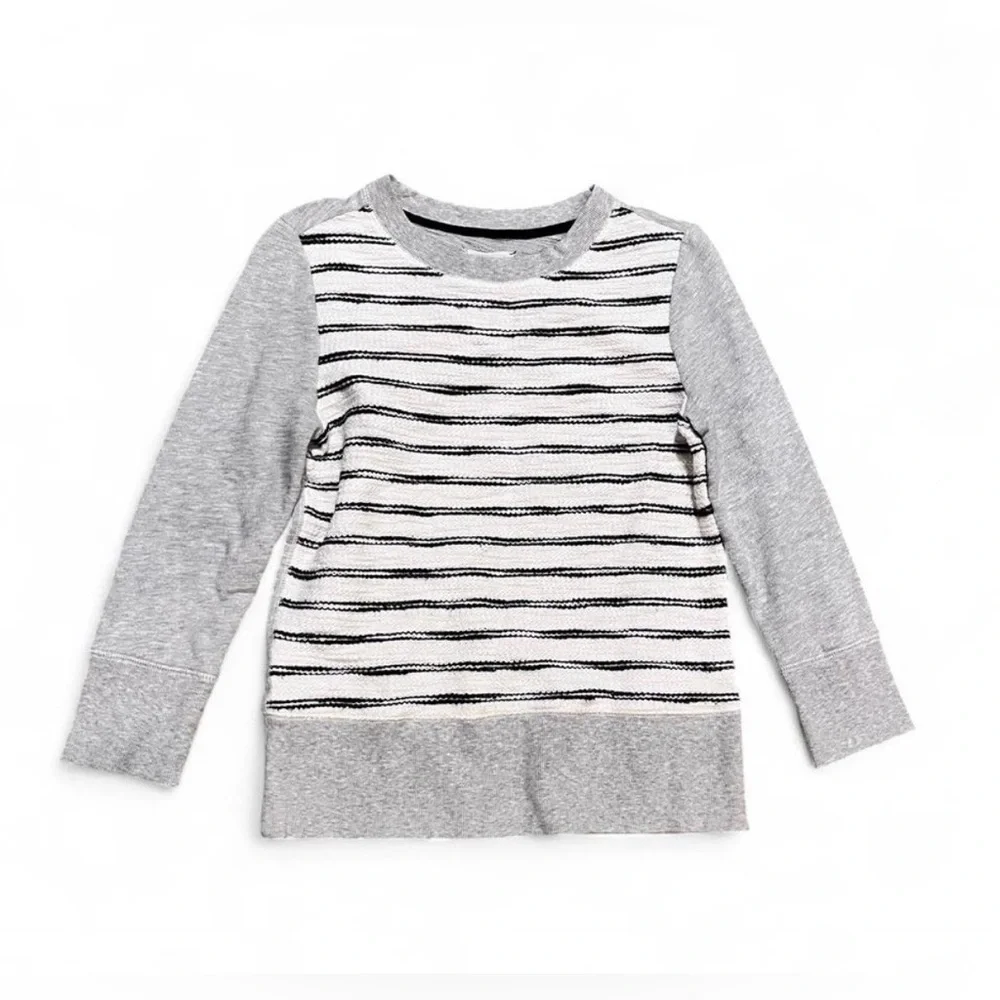 Lou & Grey Women’s XS Long Sleeve Shirt - Gray and Black Stripes Lightweight